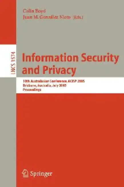 Cover of Information Security and Privacy
