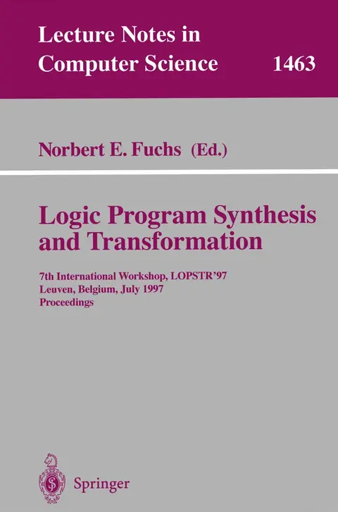 Cover of Logic Program Synthesis and Transformation