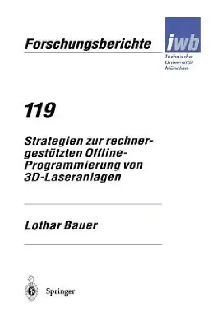 Cover of Strategien Zur Rechnergestützten Offline-Programmierung Von 3d-Laseranlagen