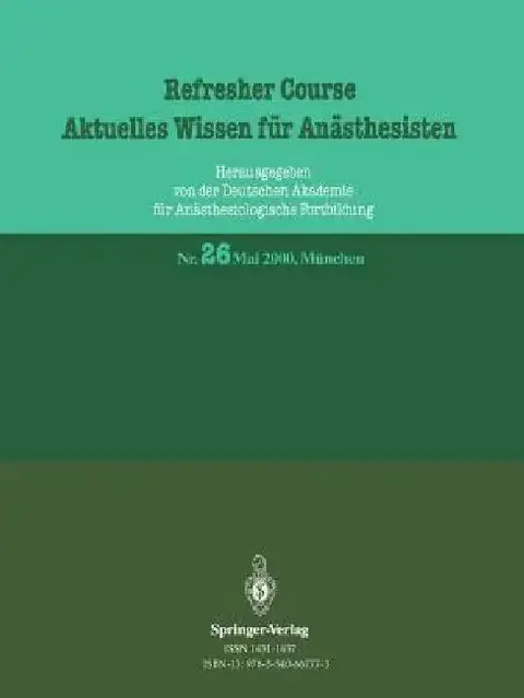 Cover of Refresher Course Aktuelles Wissen Für Anästhesisten