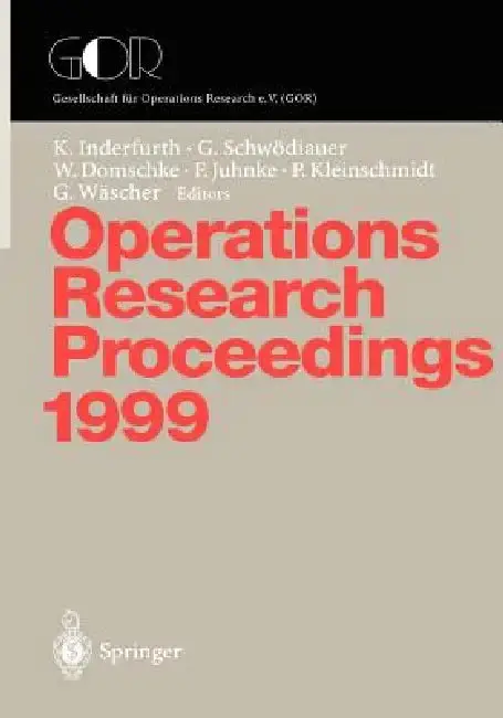 Cover of Operations Research Proceedings 1999