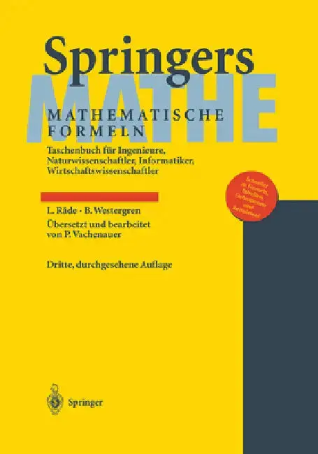 Cover of Springers Mathematische Formeln