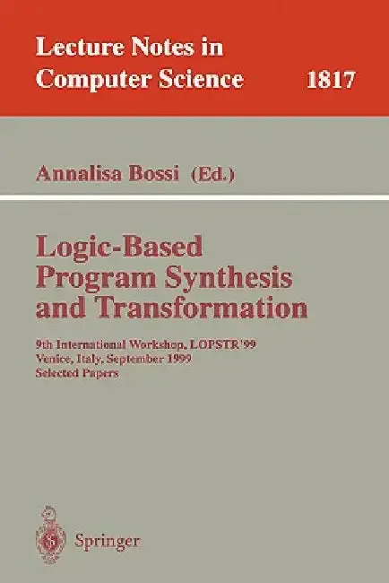Cover of Logic-Based Program Synthesis and Transformation