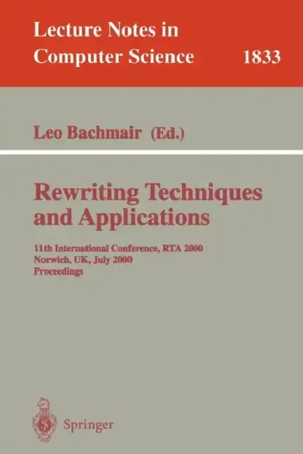 Cover of Rewriting Techniques and Applications