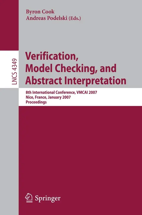 Cover of Verification, Model Checking, and Abstract Interpretation