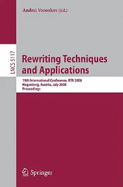 Cover of Rewriting Techniques and Applications