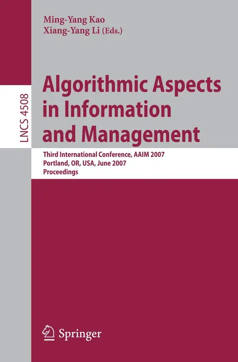 Cover of Algorithmic Aspects in Information and Management