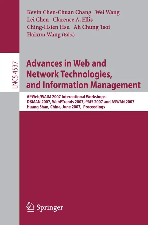 Cover of Advances in Web and Network Technologies, and Information Management
