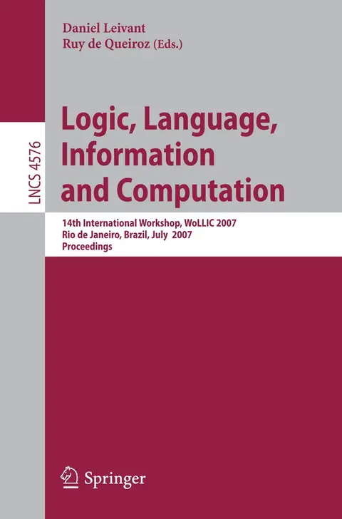 Cover of Logic, Language, Information and Computation