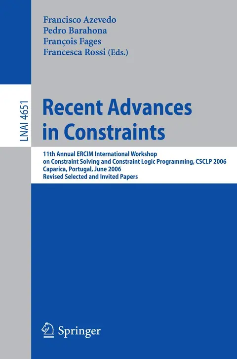 Cover of Recent Advances in Constraints