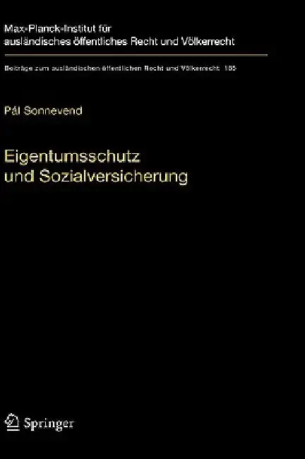 Cover of Eigentumsschutz Und Sozialversicherung