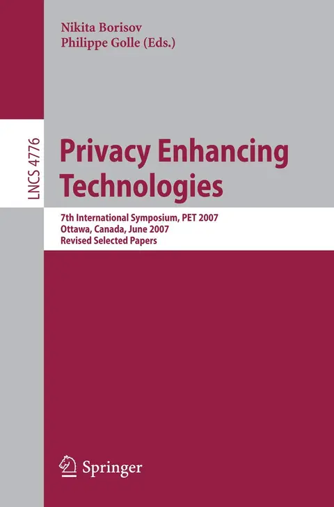 Cover of Privacy Enhancing Technologies