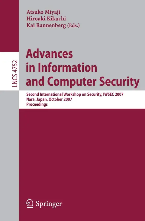 Cover of Advances in Information and Computer Security