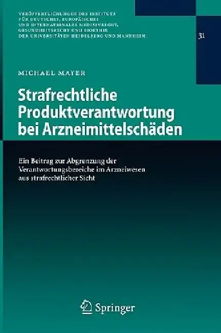 Cover of Strafrechtliche Produktverantwortung Bei Arzneimittelschäden