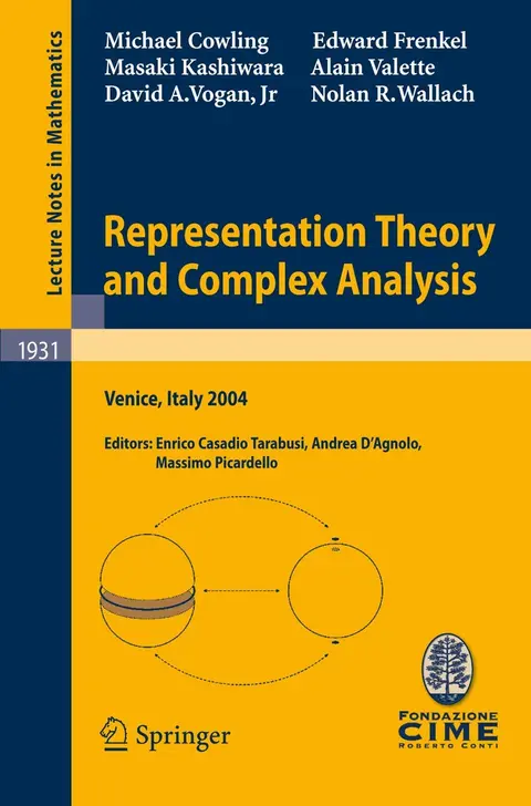 Cover of Representation Theory and Complex Analysis