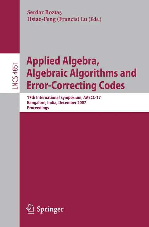 Cover of Applied Algebra Algebraic Algorithms and Error Correcting Codes (pb 2007)