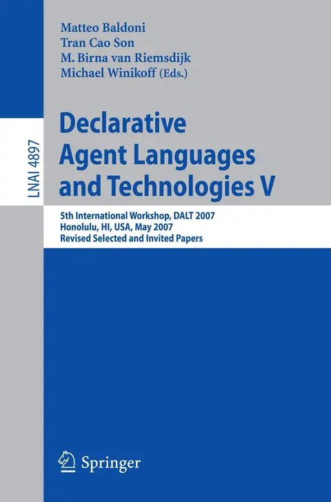 Cover of Declarative Agent Languages and Technologies V