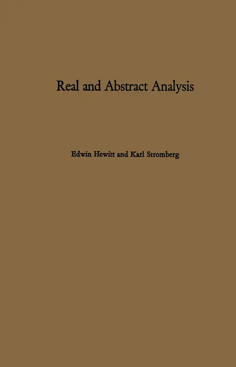 Cover of Real and Abstract Analysis