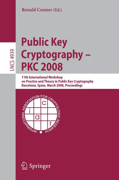 Cover of Public Key Cryptography -- Pkc 2008