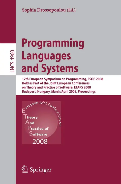 Cover of Programming Languages and Systems