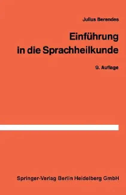 Cover of Einführung in Die Sprachheilkunde