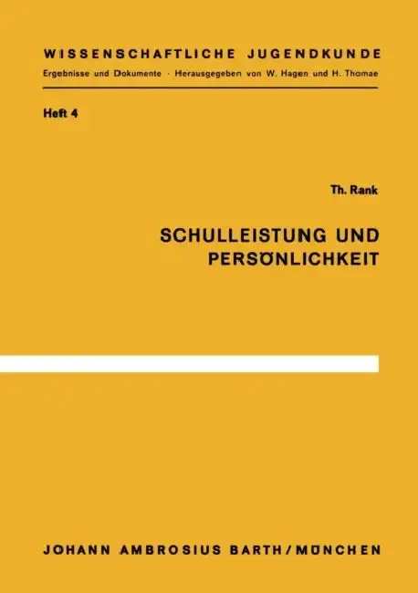 Cover of Schulleistung Und Persönlichkeit