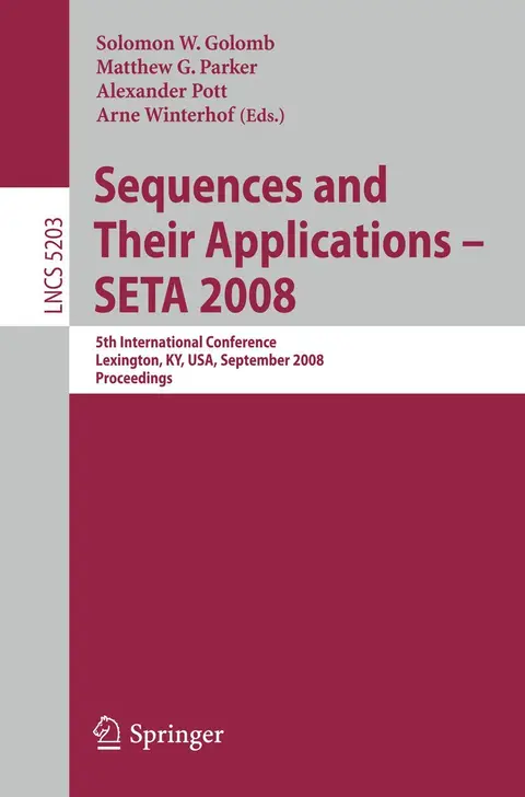 Cover of Sequences and Their Applications-SETA 2008