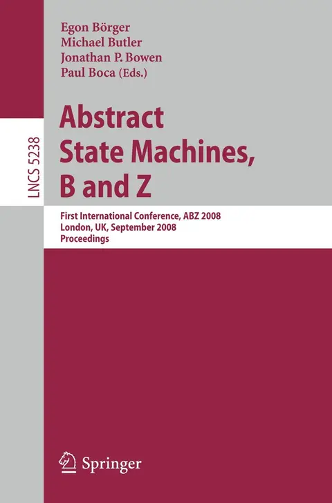 Cover of Abstract State Machines, B and Z