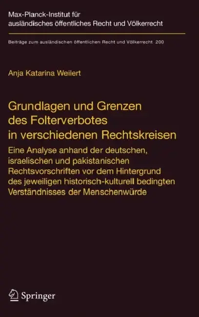 Cover of Grundlagen Und Grenzen Des Folterverbotes in Verschiedenen Rechtskreisen