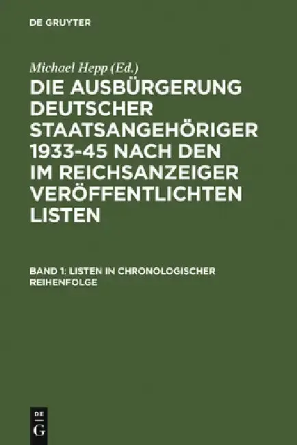 Cover of Listen in Chronologischer Reihenfolge / Lists in Chronological Order