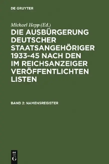 Cover of Namensregister / Name Index