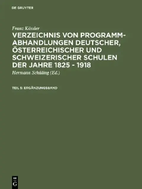 Cover of Ergänzungsband