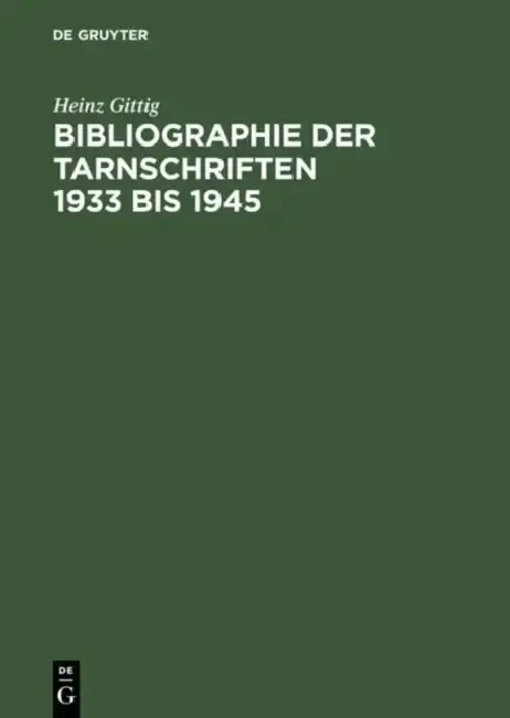 Cover of Bibliographie Der Tamschriften 1933-1945