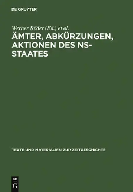 Cover of Ämter, Abkürzungen, Aktionen des NS-Staates