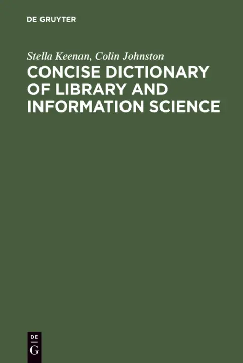 Cover of Concise Dictionary of Library and Information Science
