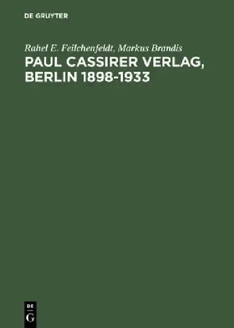 Cover of Paul Cassirer Verlag, Berlin 1898-1933