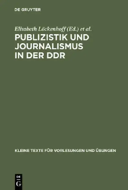Cover of Publizistik Und Journalismus in Der DDR
