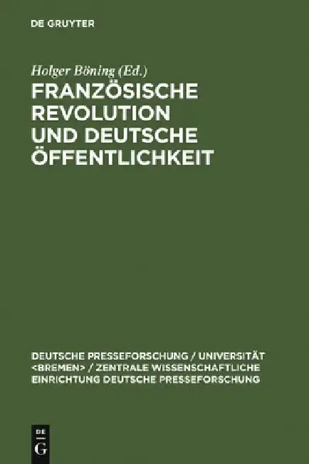 Cover of Französische Revolution und deutsche Öffentlichkeit