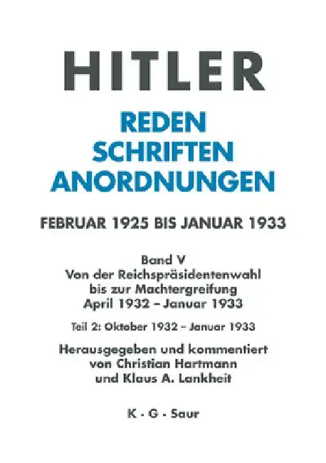 Cover of Oktober 1932 - Januar 1933