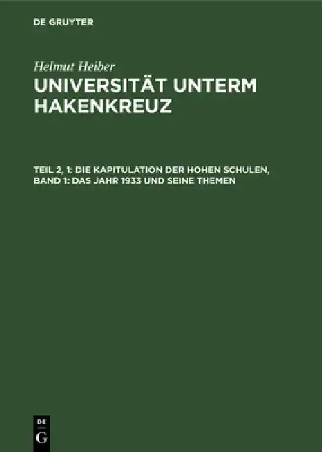 Cover of Die Kapitulation Der Hohen Schulen, Band 1