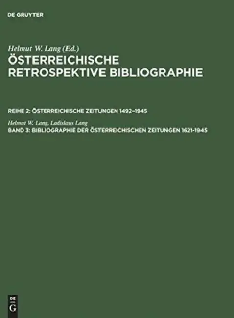 Cover of Bibliographie Der Österreichischen Zeitungen 1621-1945
