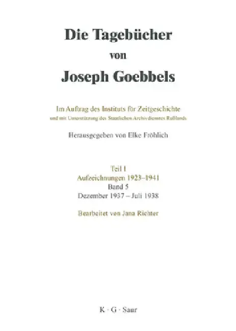 Cover of Dezember 1937 - Juli 1938