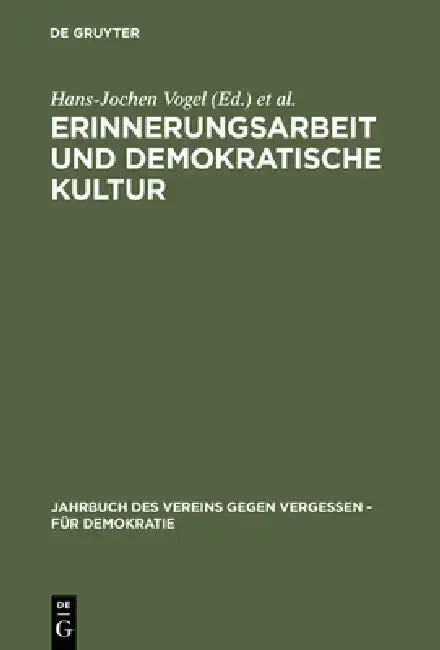 Cover of Erinnerungsarbeit und demokratische Kultur