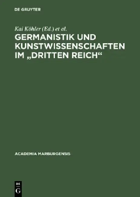 Cover of Germanistik und Kunstwissenschaften im "Dritten Reich"