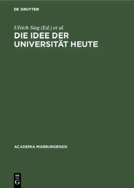 Cover of Die Idee Der Universität Heute