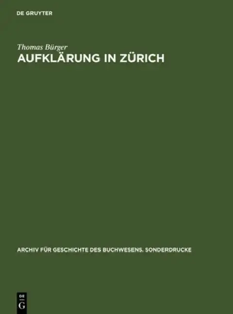 Cover of Aufklärung in Zürich