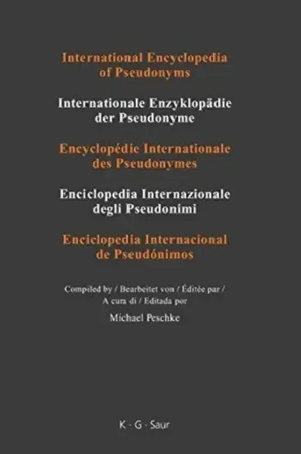 Cover of International Encyclopedia of Pseudonyms