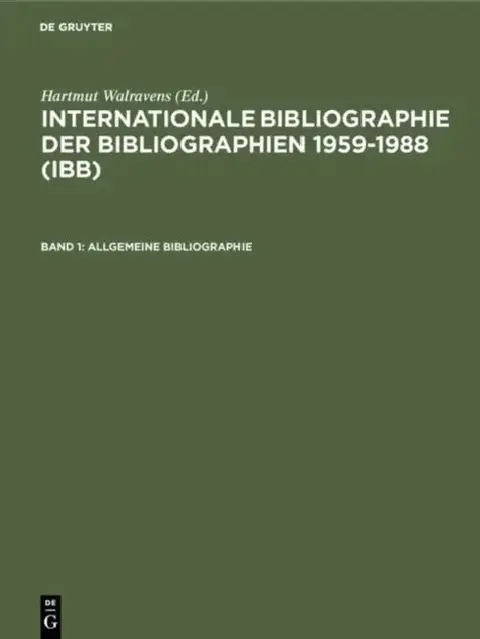 Cover of Allgemeine Bibliographie