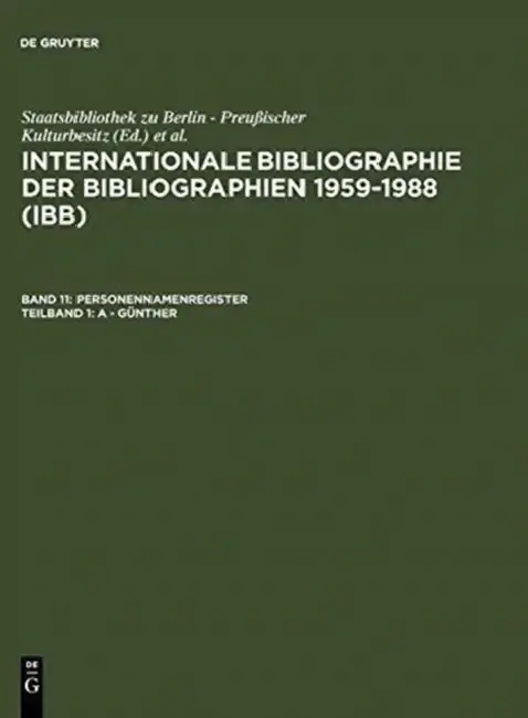 Cover of International Bibliography of Bibliographies 1959-88