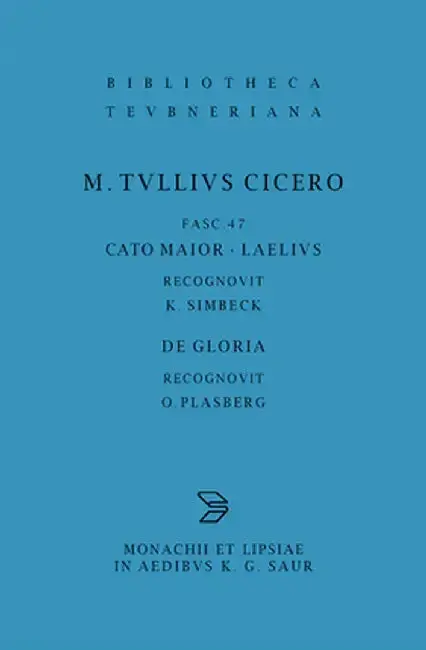 Cover of Cato Maior. Laelius. de Gloria